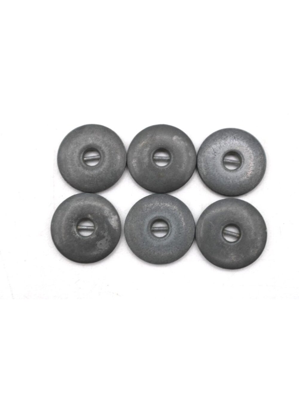 Gray Utility Button Lot 6 Industrial Sewing Craft Supplies Workwear Vtg Military